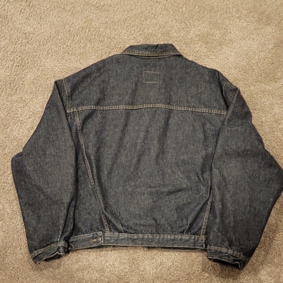 Mens Jean Jacket Big and Tall Black Denim XXL EUC - Picture 7 of 16